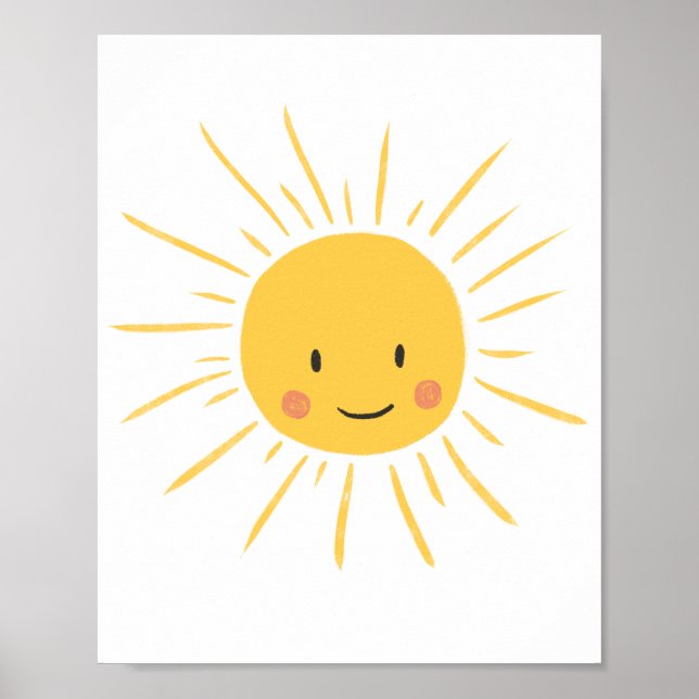 Poster Cute Happy Sun Nursery (Devant)