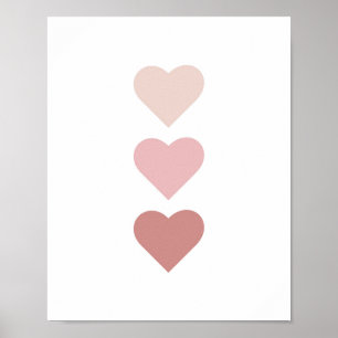 Poster Cute Hearts Boho Nursery