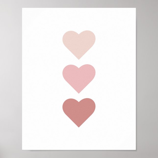 Poster Cute Hearts Boho Nursery (Devant)