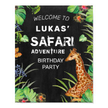 Cute Jungle Safari Aventure Anniversaire Bienvenue