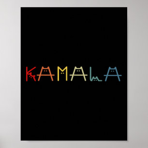 Poster Cute Kamala Harris Chat Vintage Lettres positives