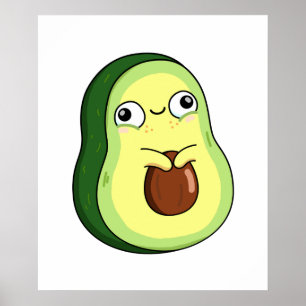 Poster Cute Kawaii Avocado
