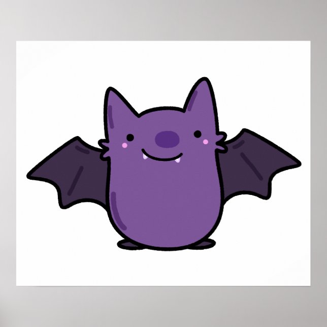 Poster Cute Kawaii Baby Bat (Devant)