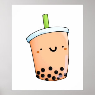 Poster Cute Kawaii Boba Tea