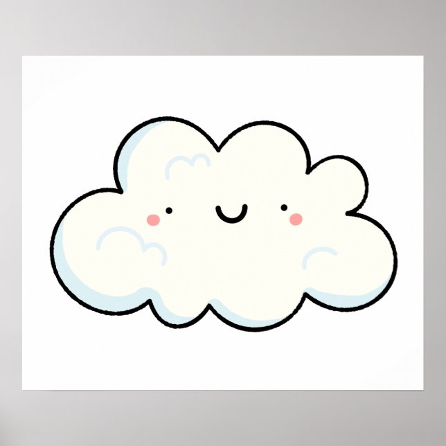 Poster Cute Kawaii Cloud (Devant)