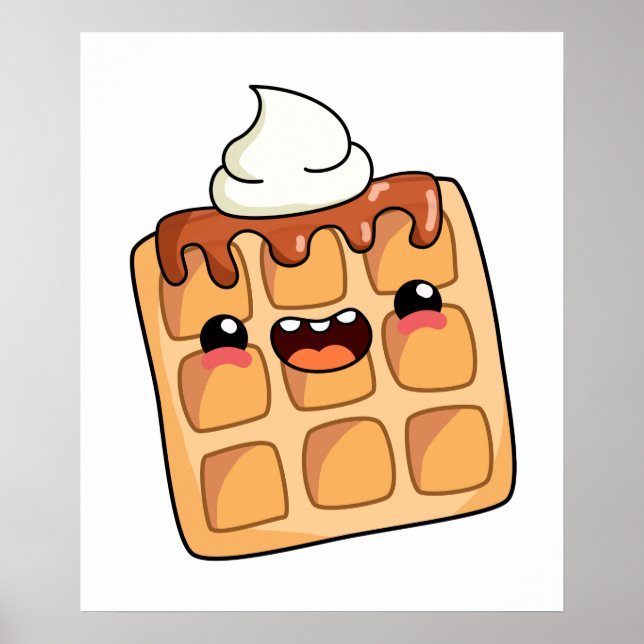 Poster Cute Kawaii gaufre (Devant)