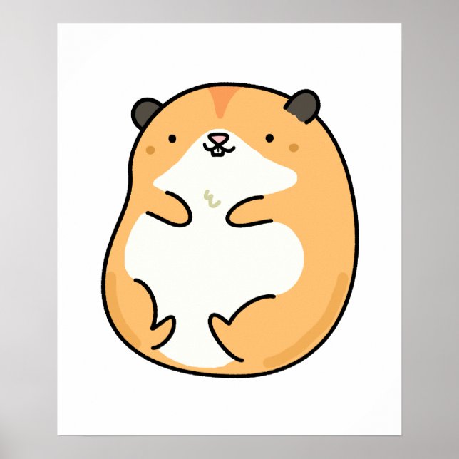 Poster Cute Kawaii Hamster (Devant)
