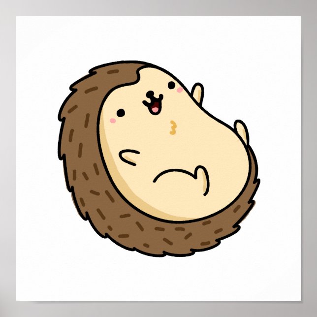 Poster Cute Kawaii Hedgehog (Devant)