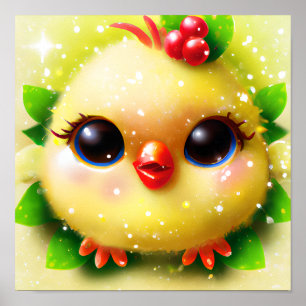 Poster Cute Kawaii Jaune bébé poussin