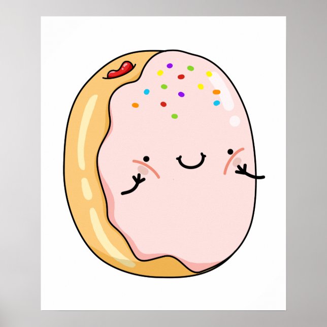 Poster Cute Kawaii Jelly Donut (Devant)