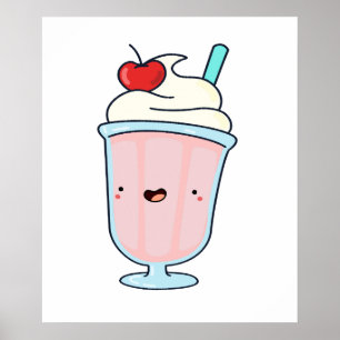 Poster Cute Kawaii Milkshake