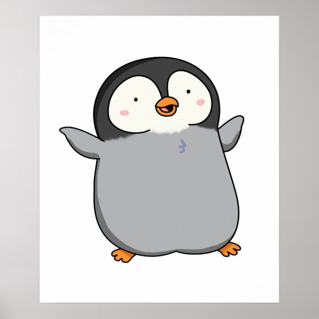 Poster Cute Kawaii Penguin (Devant)