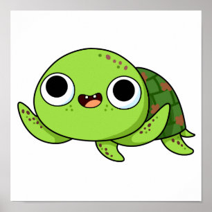 Poster Cute Kawaii Turtle
