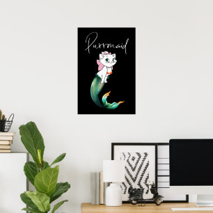 Poster Cute Kitten Purrmaid - Fun Mermaid Design de chat