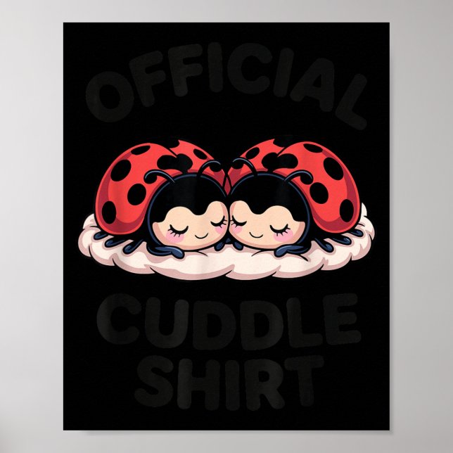 Poster Cute Ladybug Love Cuddle  (Devant)