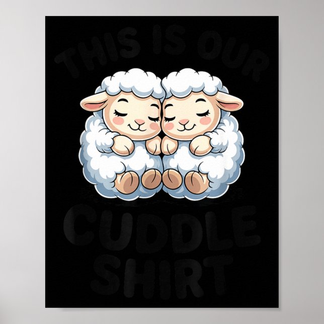 Poster Cute Lamb Couple This Is Our Cuddle  (Devant)