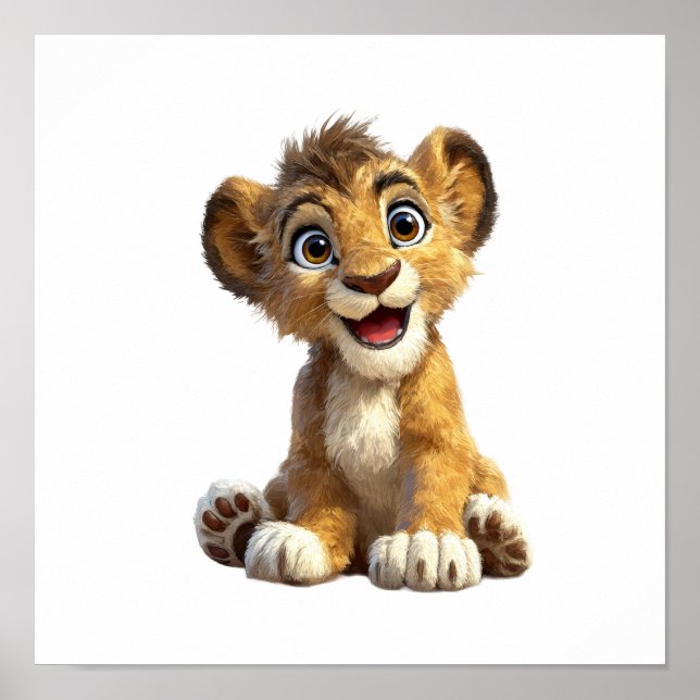 Poster Cute Lion Cub (Devant)