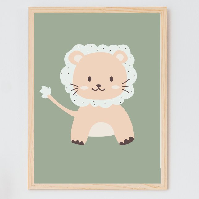 Poster Cute Lion Safari Enfants Nursery Wall Art (Créateur téléchargé)