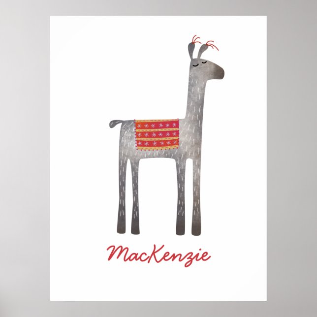 Poster Cute Llama personnalisée (Devant)