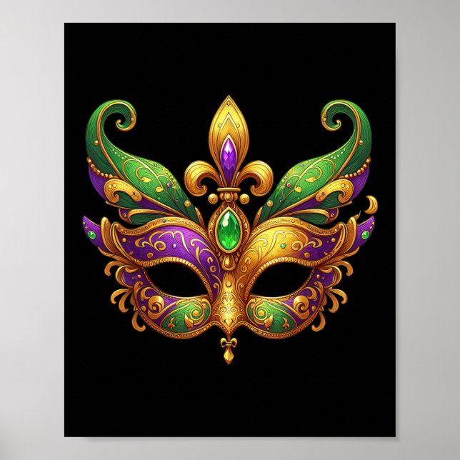 Poster Cute Mardi Gras Mask Fun 2025 Mardi Gras Party Enf (Devant)