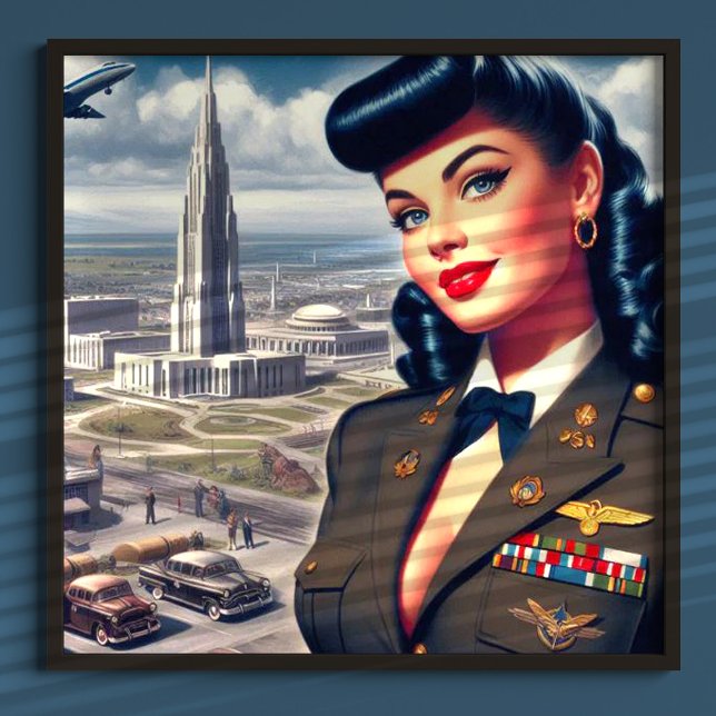 Poster Cute Militaire Pin-up (Créateur téléchargé)