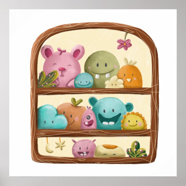 Poster Cute Monster Nursery Art (Devant)