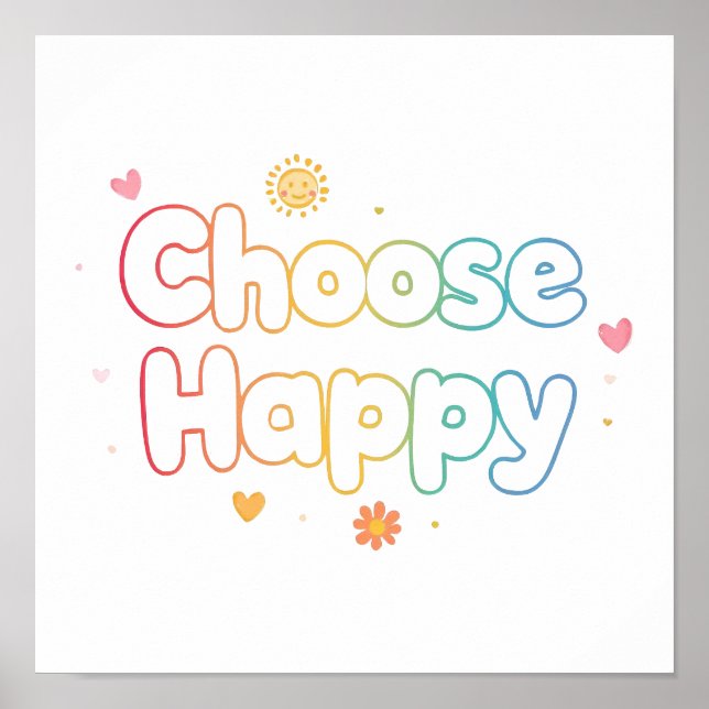 Poster Cute Motivational Typography with Sparkles (Devant)