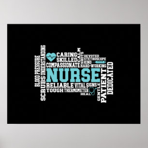 Poster Cute Nurse RN LVN École de soins infirmiers Médica