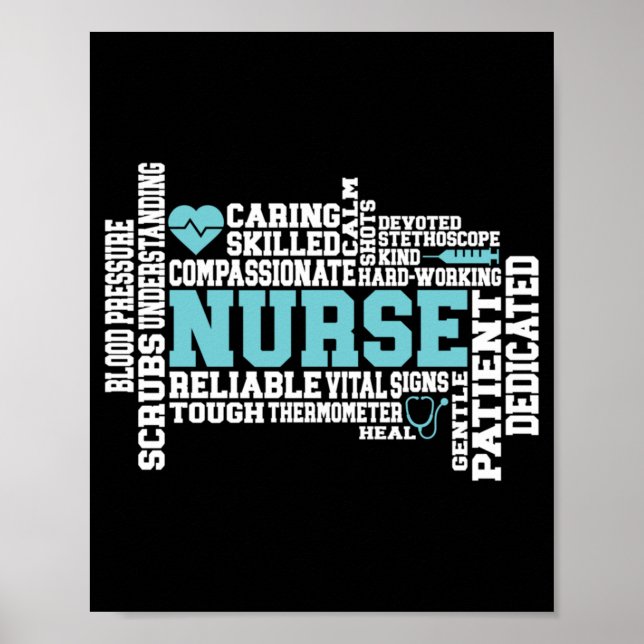 Poster Cute Nurse RN LVN Nursing School Medical (Devant)