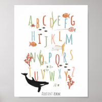 Cute Ocean Alphabet éducatif Nourriture neutre