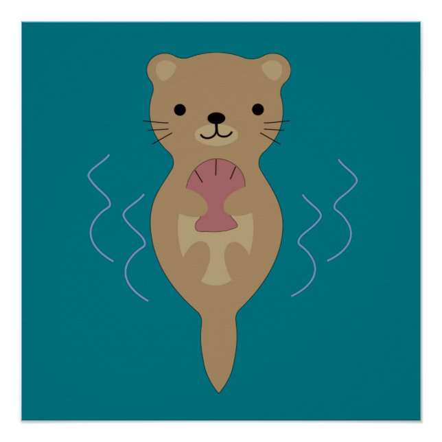 Poster Cute Otter (Devant)