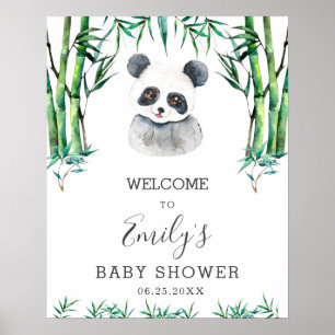 Poster Cute Panda Baby shower de verdure Neutre Accueil