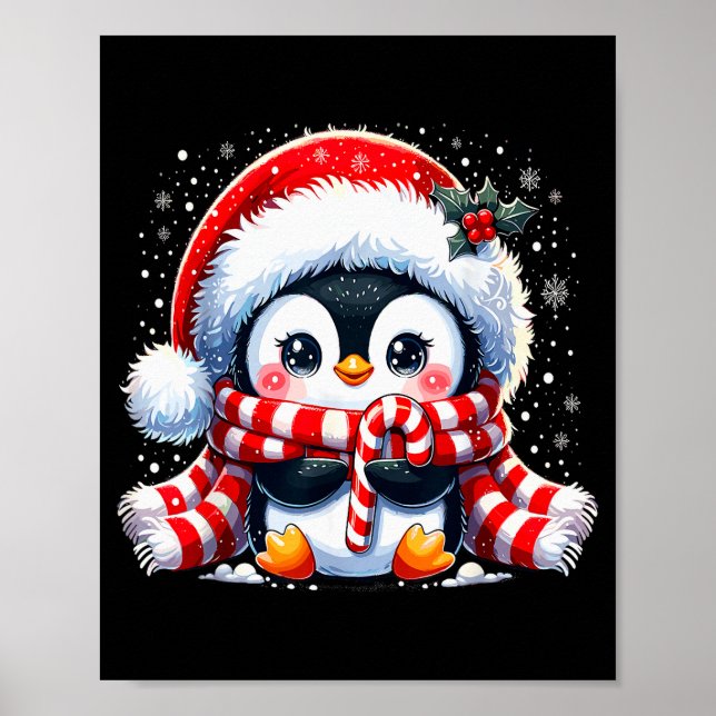 Poster Cute Penguin Christmas Xmas  (Devant)