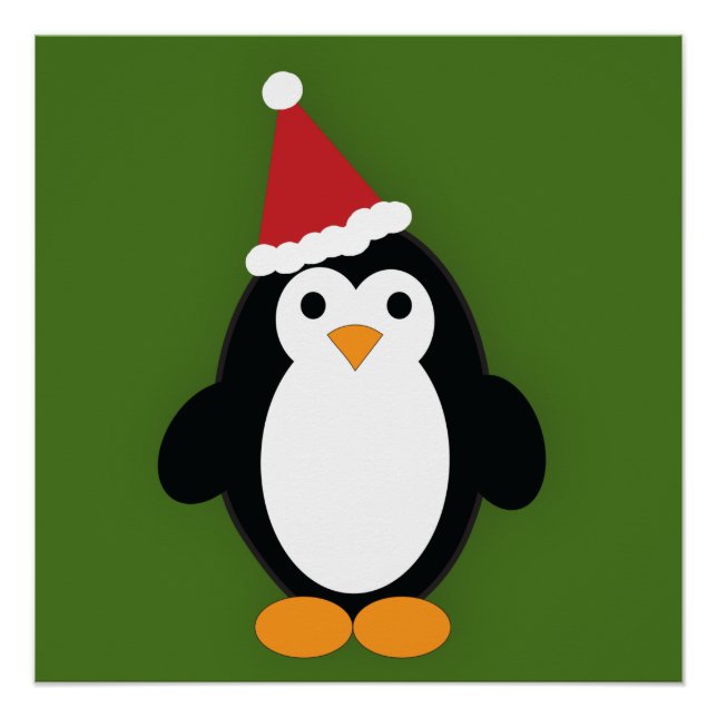 Poster Cute Père Noël Penguin (Devant)