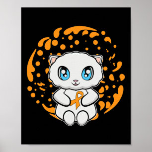 Poster Cute Perse Chat Anime Kitten Leukemia Sensibilisat
