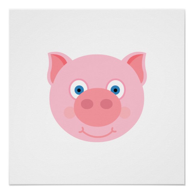 Poster Cute piggy face (Devant)