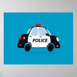 Poster Cute Police Car Art
