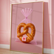 Cute Pretzel Art Imprimer, Boulangerie Cosy Mur de