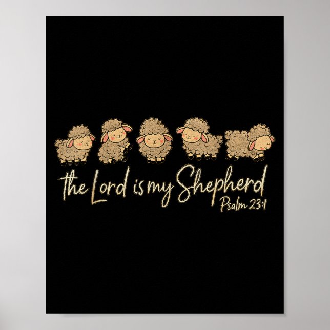 Poster Cute Psalm 23_1 Sheep The Lord Is My Shepherd  (Devant)