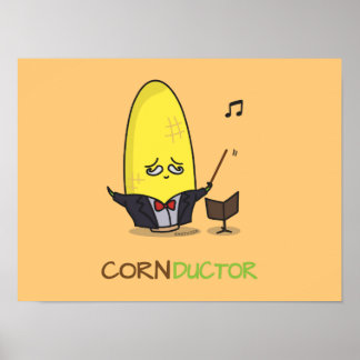Poster Cute Punny Conducteur de maïs cartonné