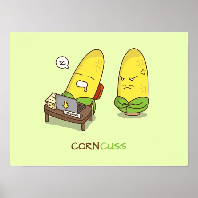 Poster Cute Punny NSFW Cartoon Corn Concuser (Devant)