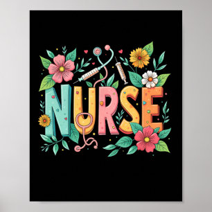 Poster Cute Retro Super Infirmière Fleur Infirmière 0ct9j