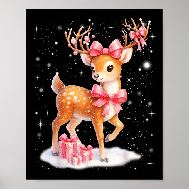 Poster Cute Rudolph Nk Coquette Pajamas Christmas Xmas Gi (Devant)