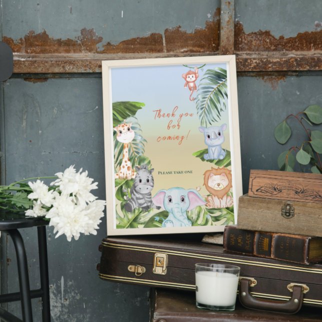 Poster Cute Safari Jungle Petit Baby shower Animal Favori (Créateur téléchargé)
