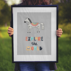 Poster Cute Scandia Horse Explore Le Monde