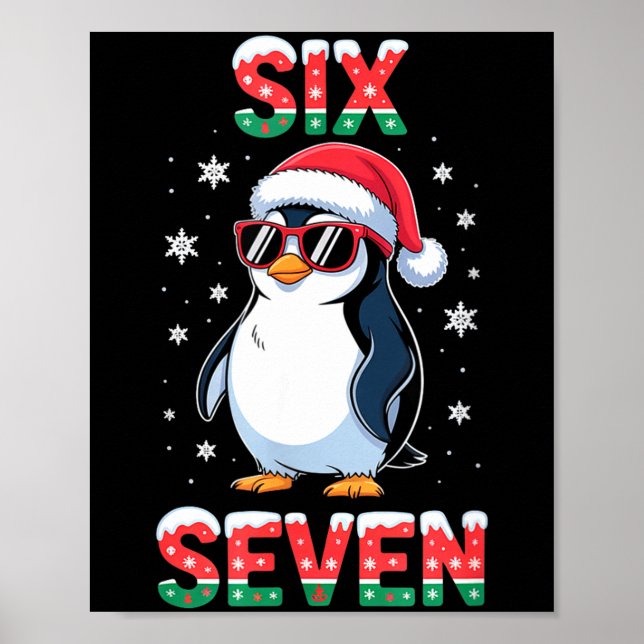 Poster Cute Six Seven 67 Penguin Kids Christmas Holiday  (Devant)