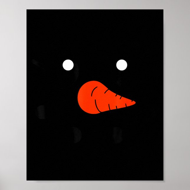 Poster Cute Snowlady Snowman Face Christmas Matching Fami (Devant)