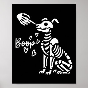 Poster Cute Squelette Main Boop Chien Drôle Halloween
