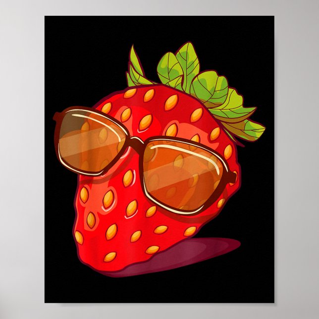 Poster Cute Strawberry Fruit Lover Aesthetic Summer Gift  (Devant)
