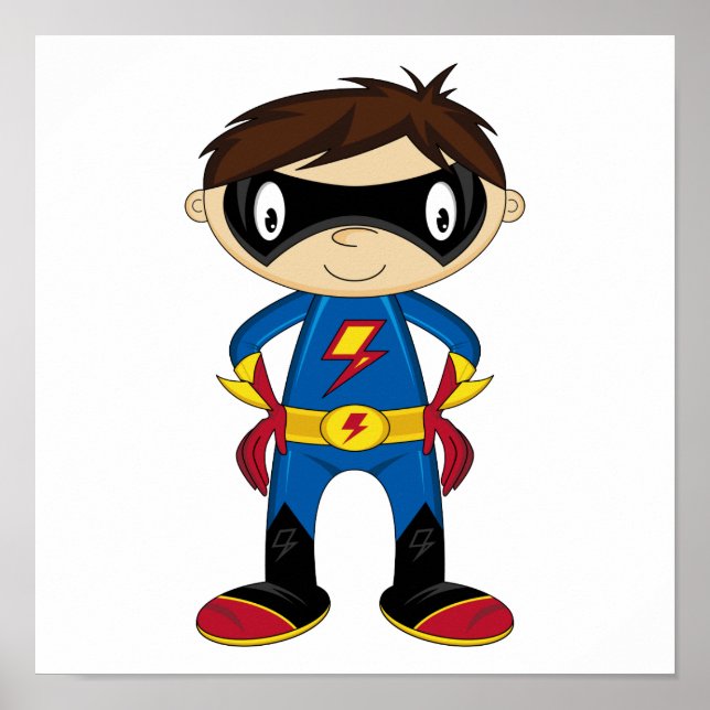 Poster Cute Superhero Boy (Devant)